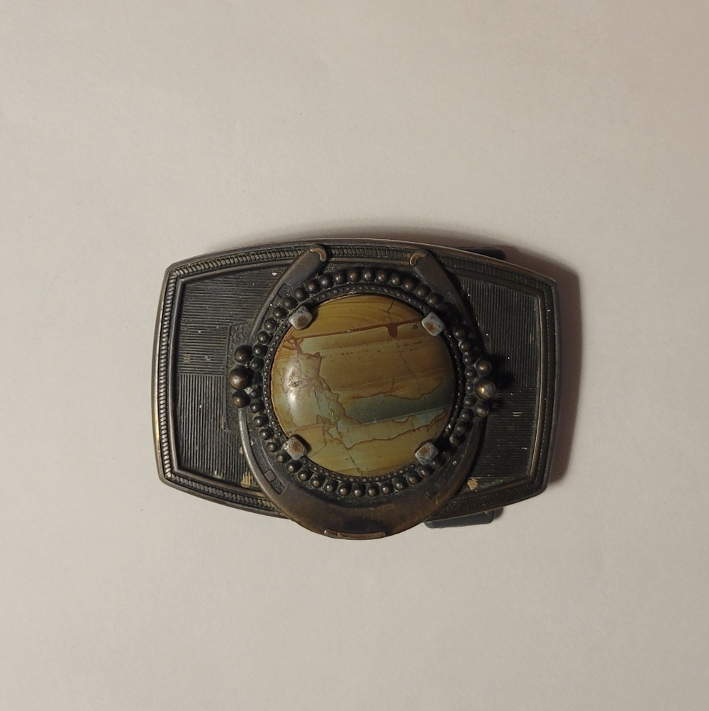Vintage Belt Buckle with Stone Accent
